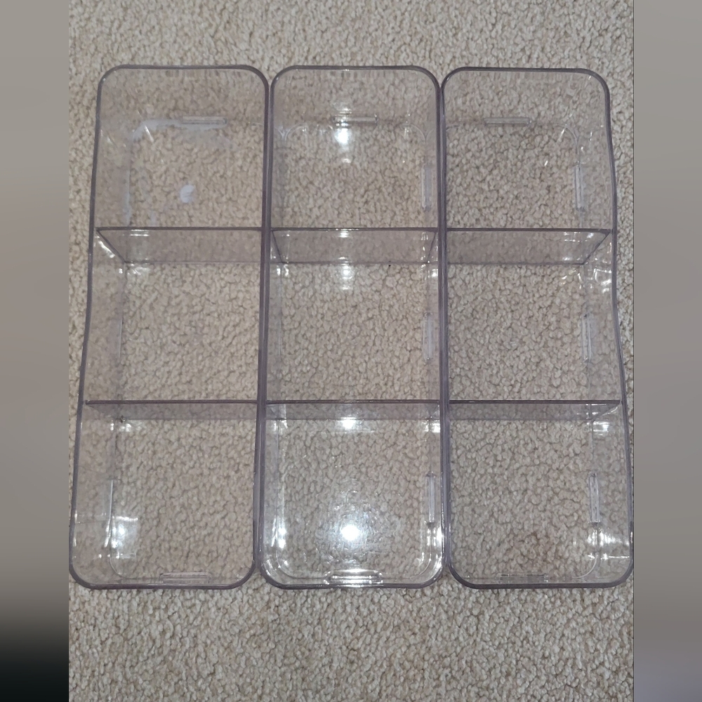 (3) 3 Clear Acrylic Storage Organizer